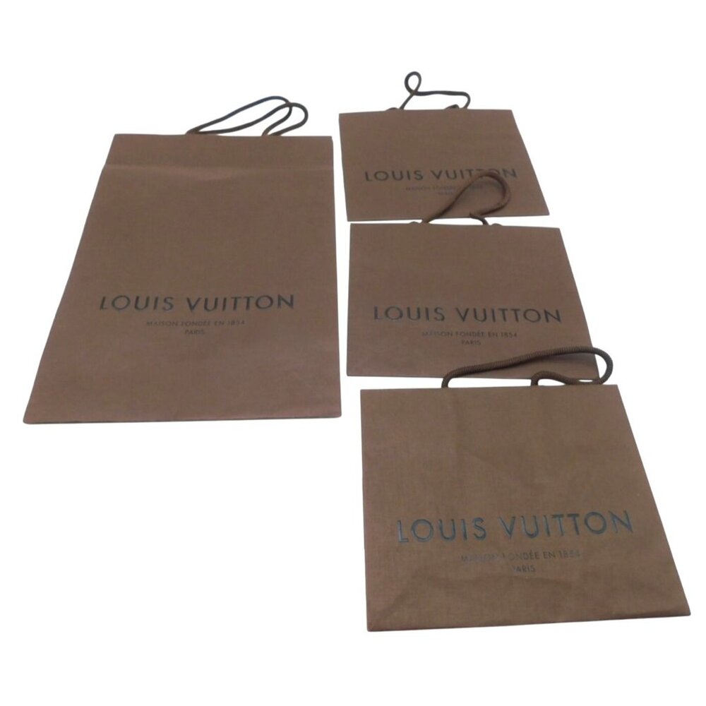 Lot of 4 Louis Vuitton Brown Handled Shopping Bags Great Prop Gift Bag